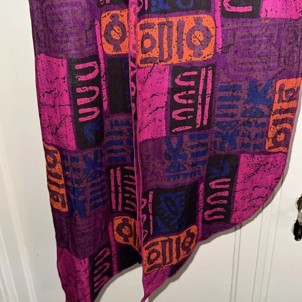 Funky boho pink, purple,black & orange long cotton/polyester scarf or belt‎